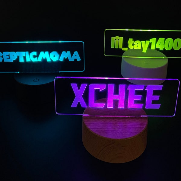 Personalized Gamertag Night Light, Gamer Tag Name Sign