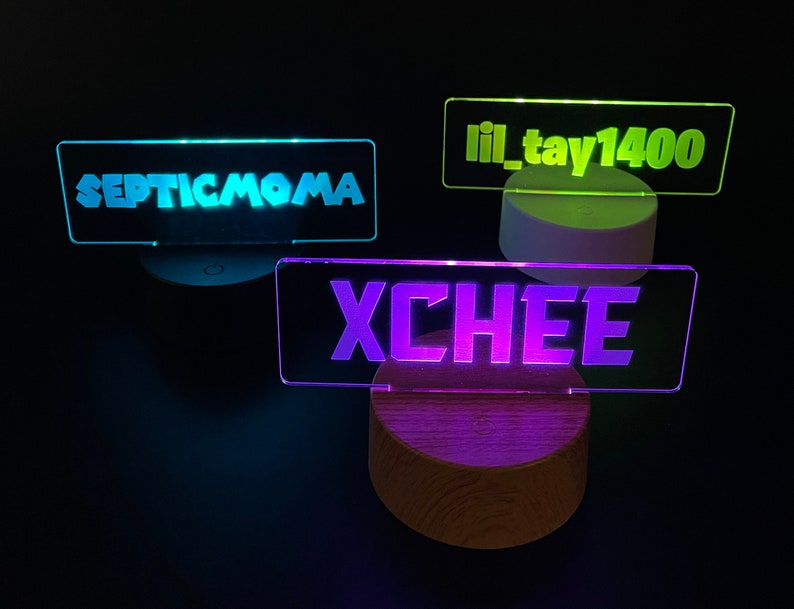 Personalized Gamertag Night Light, Gamer Tag Name Sign image 1