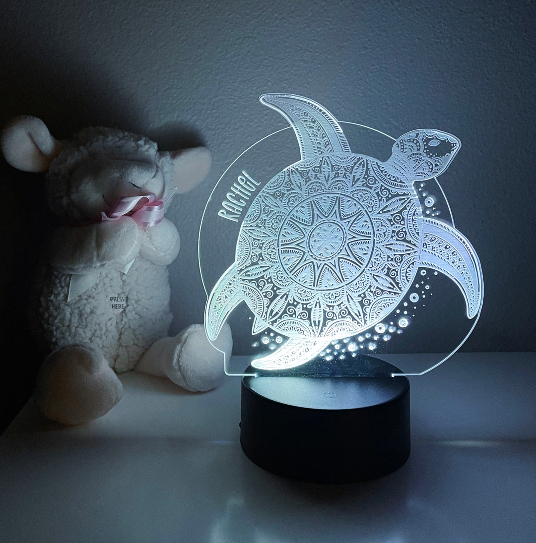 Personalized Sea Turtle Night Light, Sea Turtle Decor, Sea Turtle Art