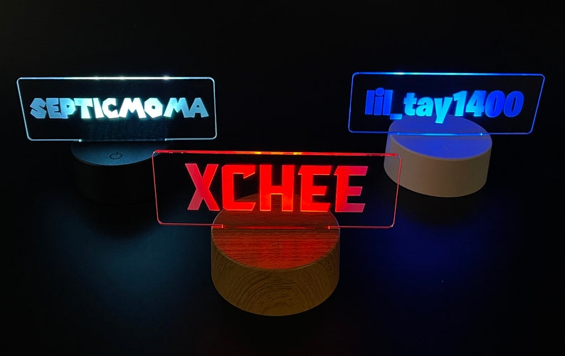 Personalized Gamertag Night Light, Gamer Tag Name Sign image 2