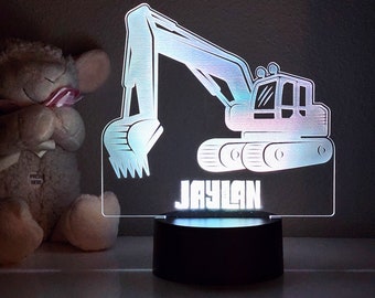 Personalized Excavator Night Light