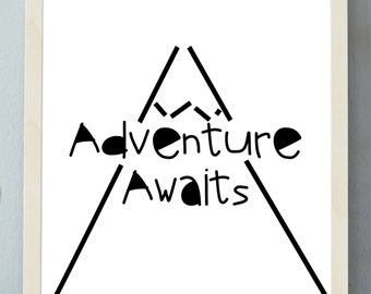 Adventure Awaits Downloadable / Printable file, Kids Decor, Nursery, Wall Art for Kids Room DIGITAL FILE ONLY