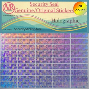 Echte en originele sabotagebestendige beveiligingsstickerlabels (rechthoekig) (AvR014)
