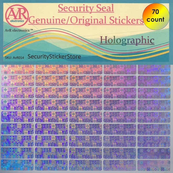 Genuine and Original Tamper Proof Security Sticker Labels (rectangular) (AvR014)