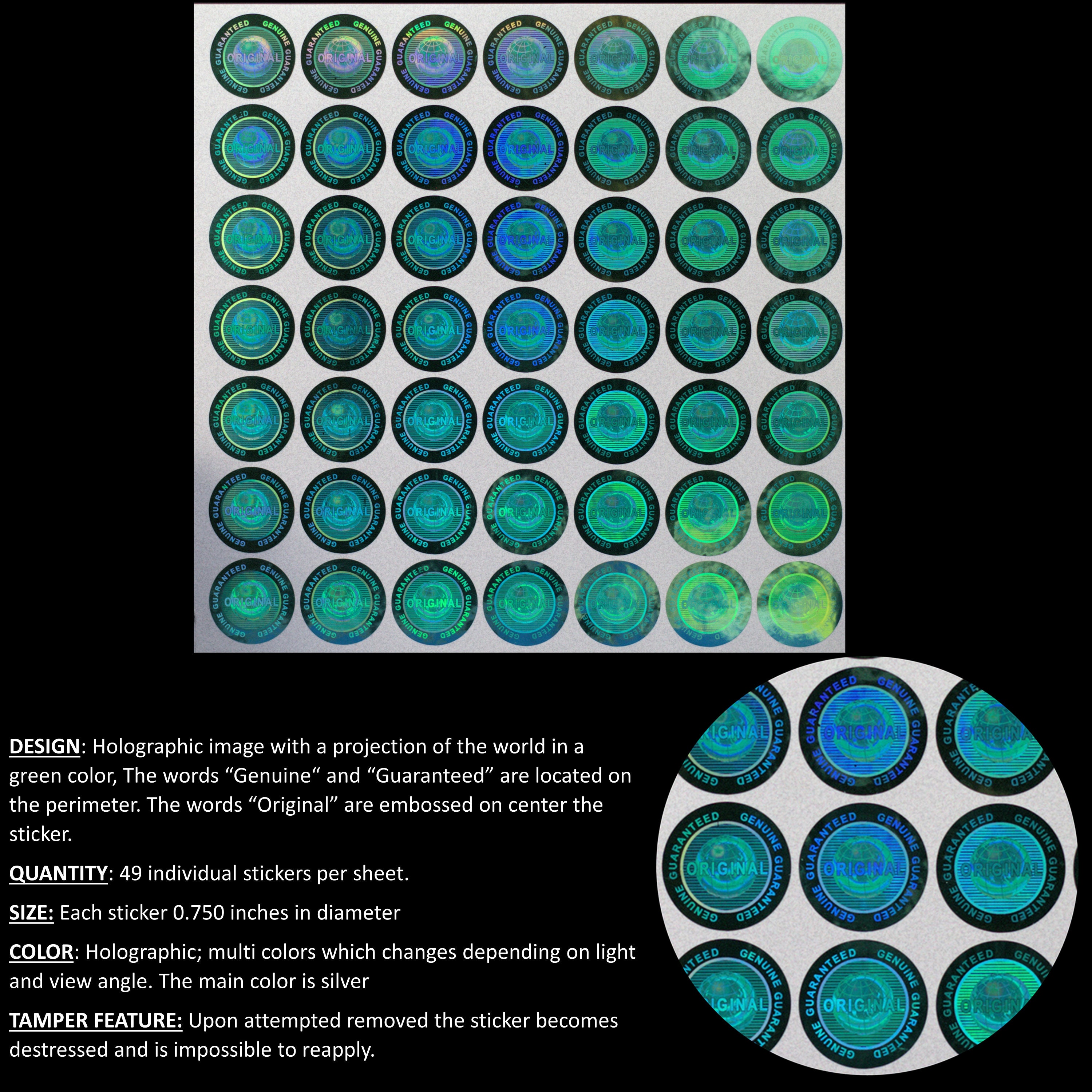 Genuine Guaranteed and Original Tamper Proof Security Stickers Labels ...