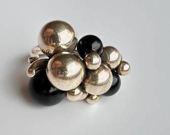 質流れ ジョージ・ジェンセン オニキス リング 約15.5号 GEORG JENSEN