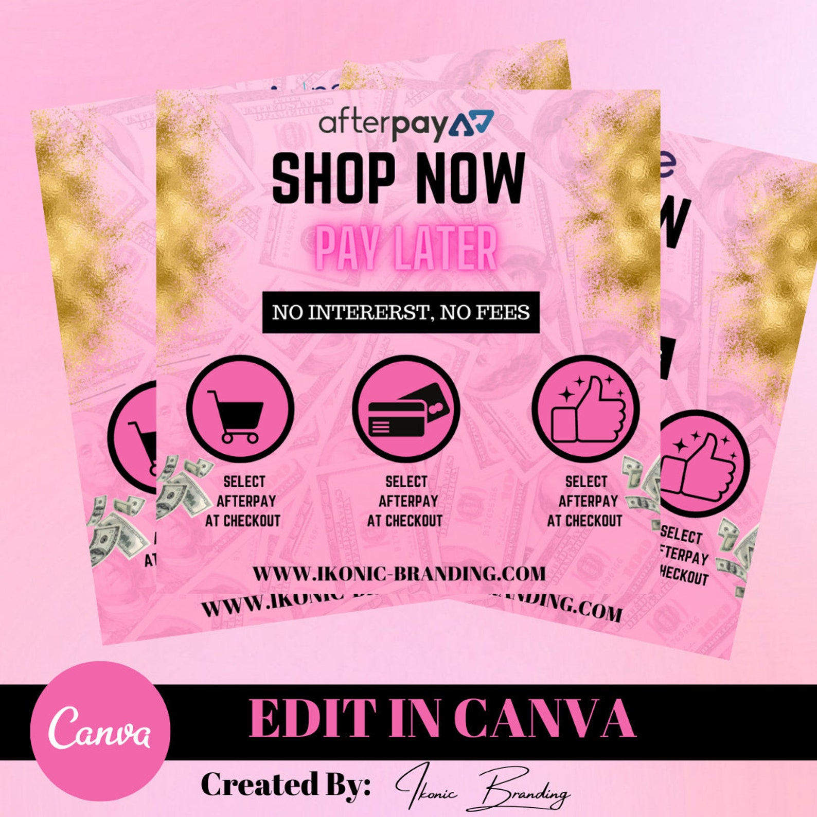 4 QuadPay Zip Pay DIY AFTERPAY FLYER Afterpay Flyer Etsy