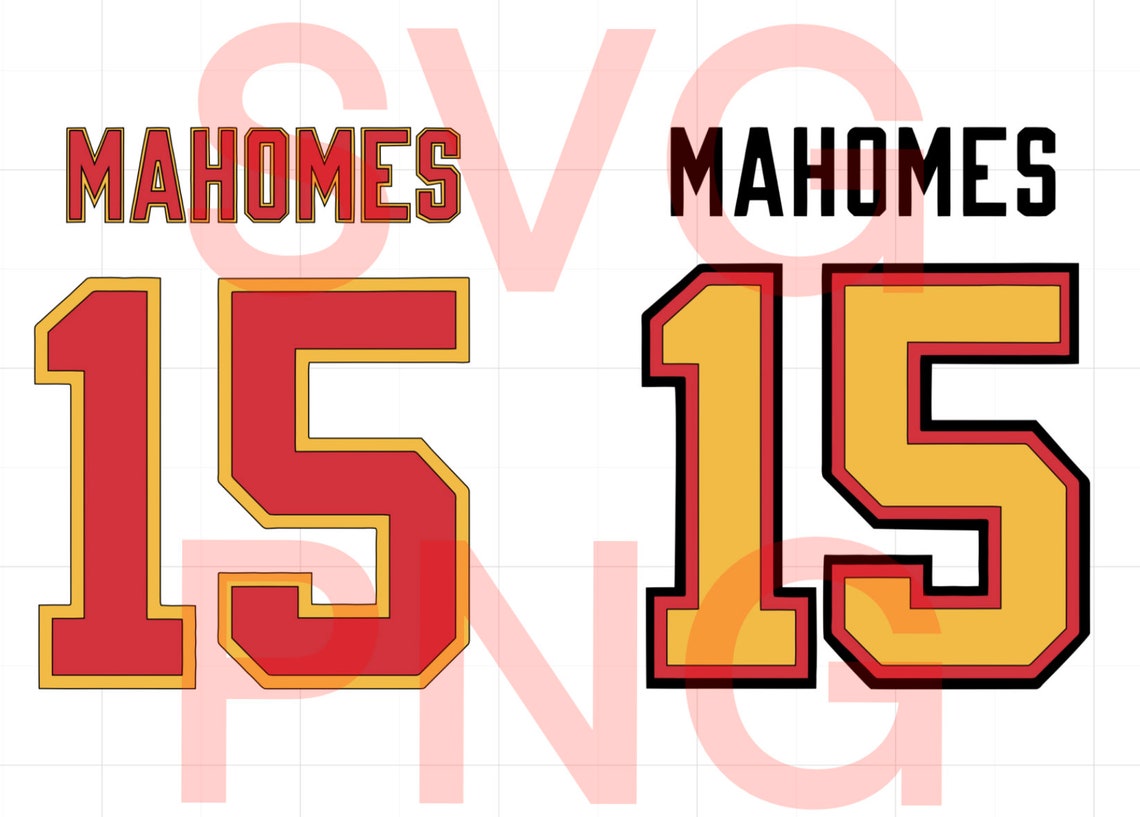 Patrick Lavon Mahomes Jersey number svg and png Kansas City Etsy