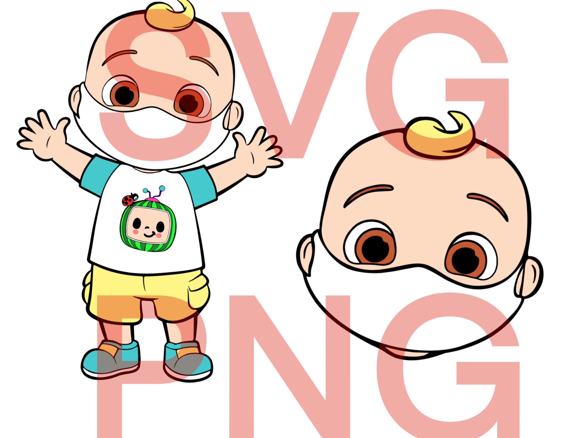 Download Jj Cocomelon Svg Png Head With Mask Jj Svg Digital File 4 Etsy