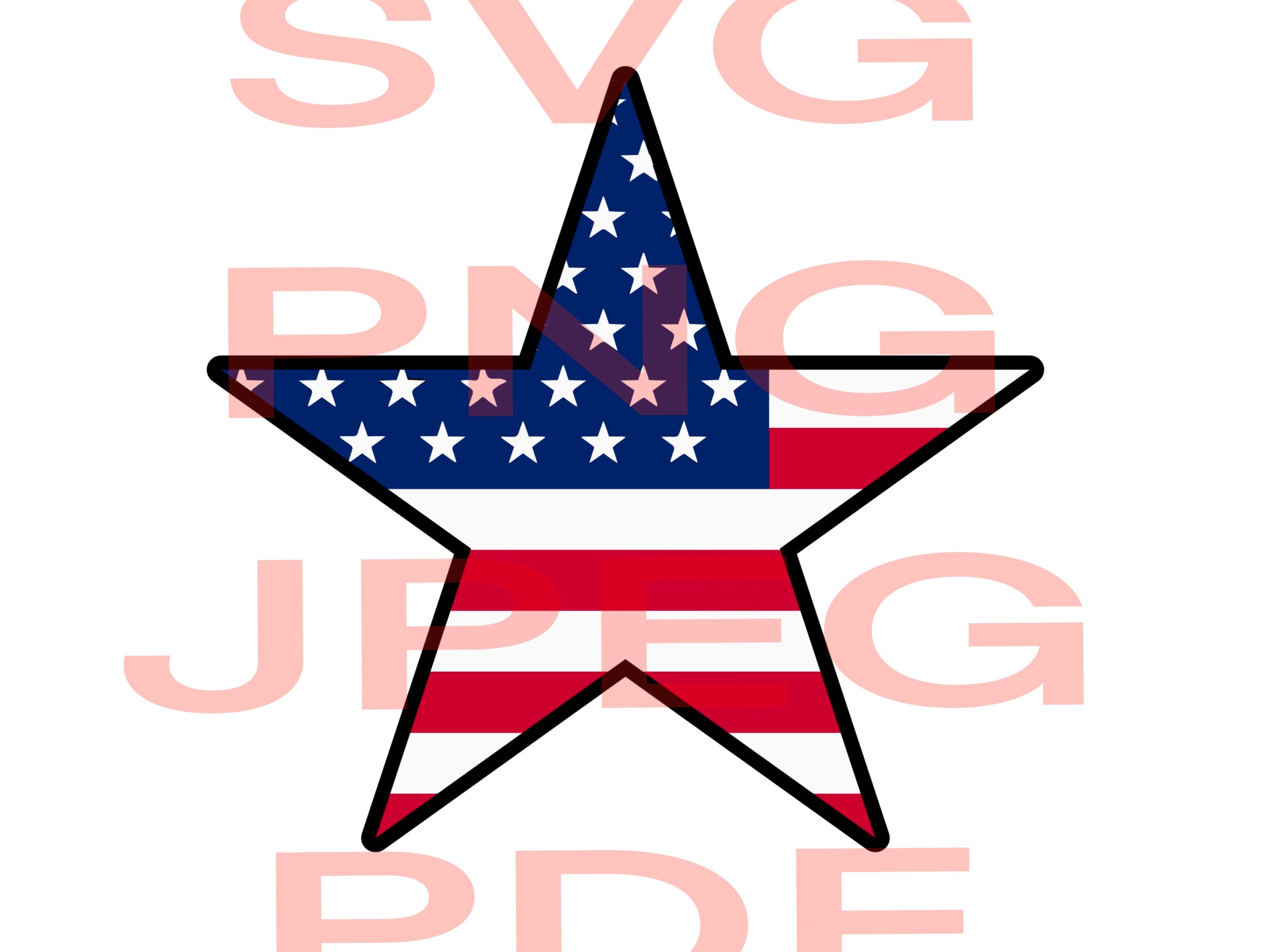 American flag star patriotic digital design svg png pdf jpeg | Etsy