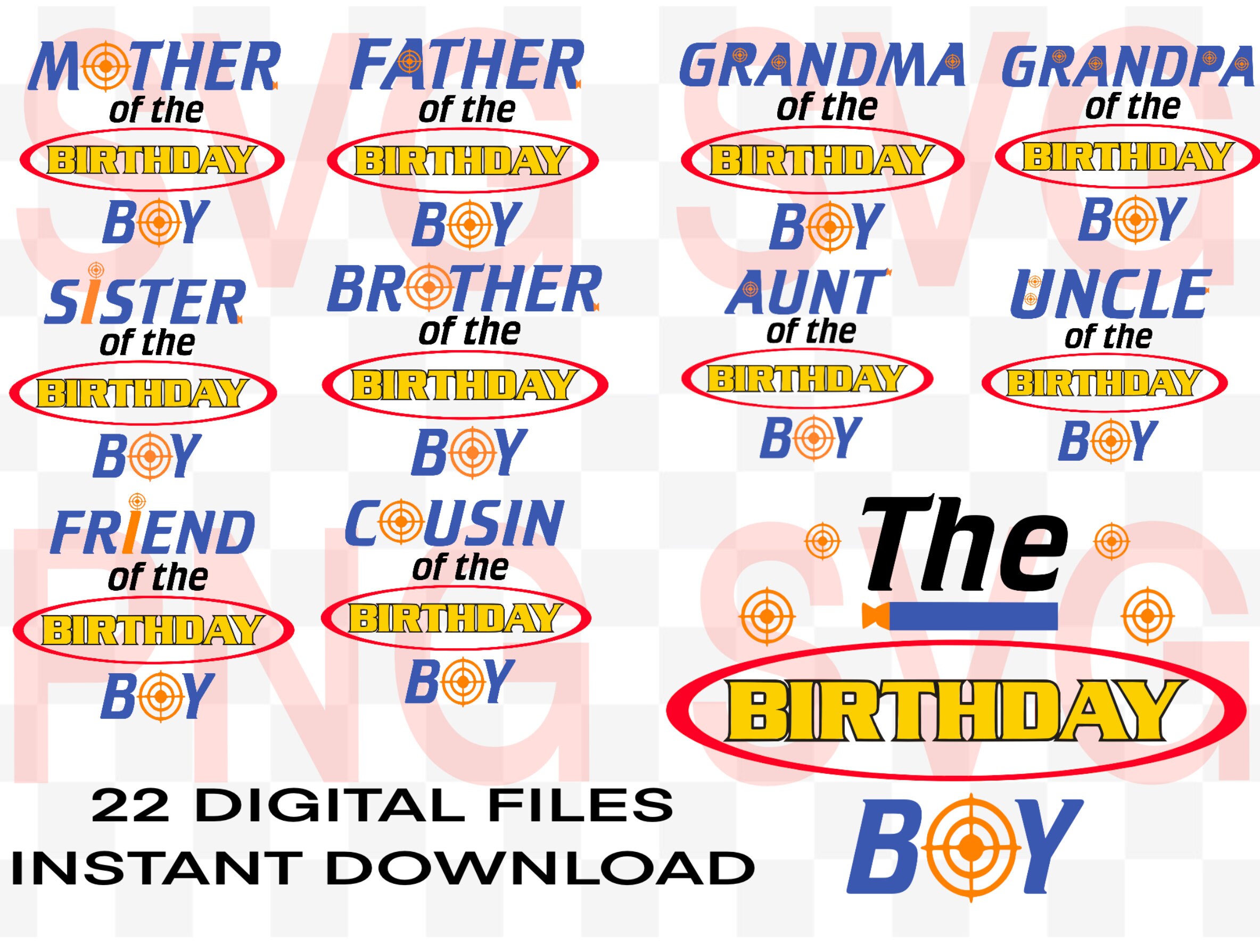 Download Nerf family birthday Svg and png files must unzip family ...