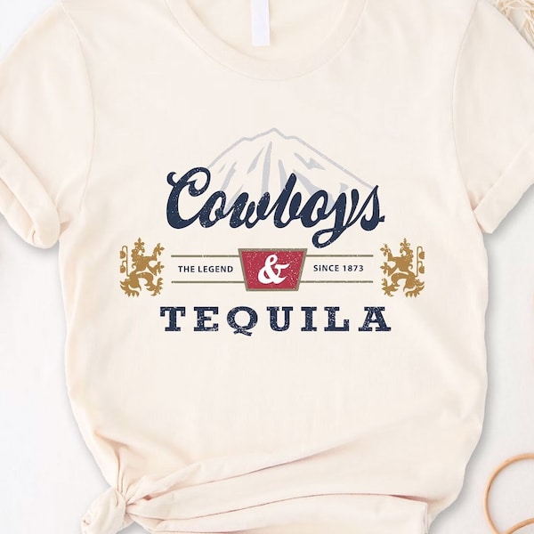 Chemise cowboys et tequila, t-shirt country girl, chemise rodéo, chemise bière alcoolisée, chemise western, chemise cow girl, chemise cowboy