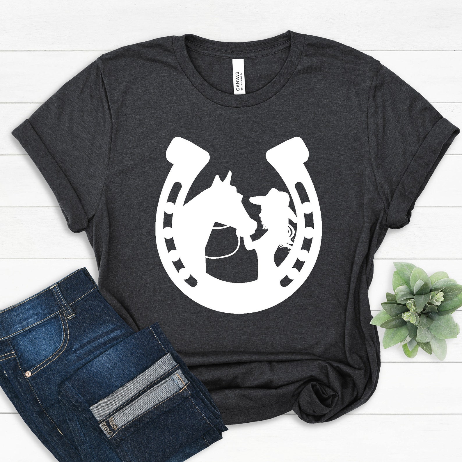 Cowgirl Shirt Horseshoe Horse Lover Shirt Rodeo Shirt Farm Etsy