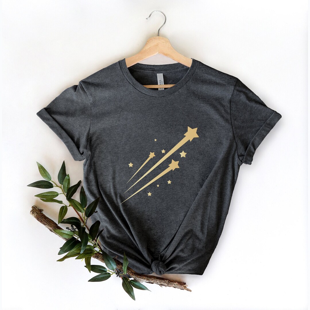 Shooting Star Shirt, Star Shirts, Celestial Shirt, Men's Star Shirt, Golden Stars Shirt, Funny
