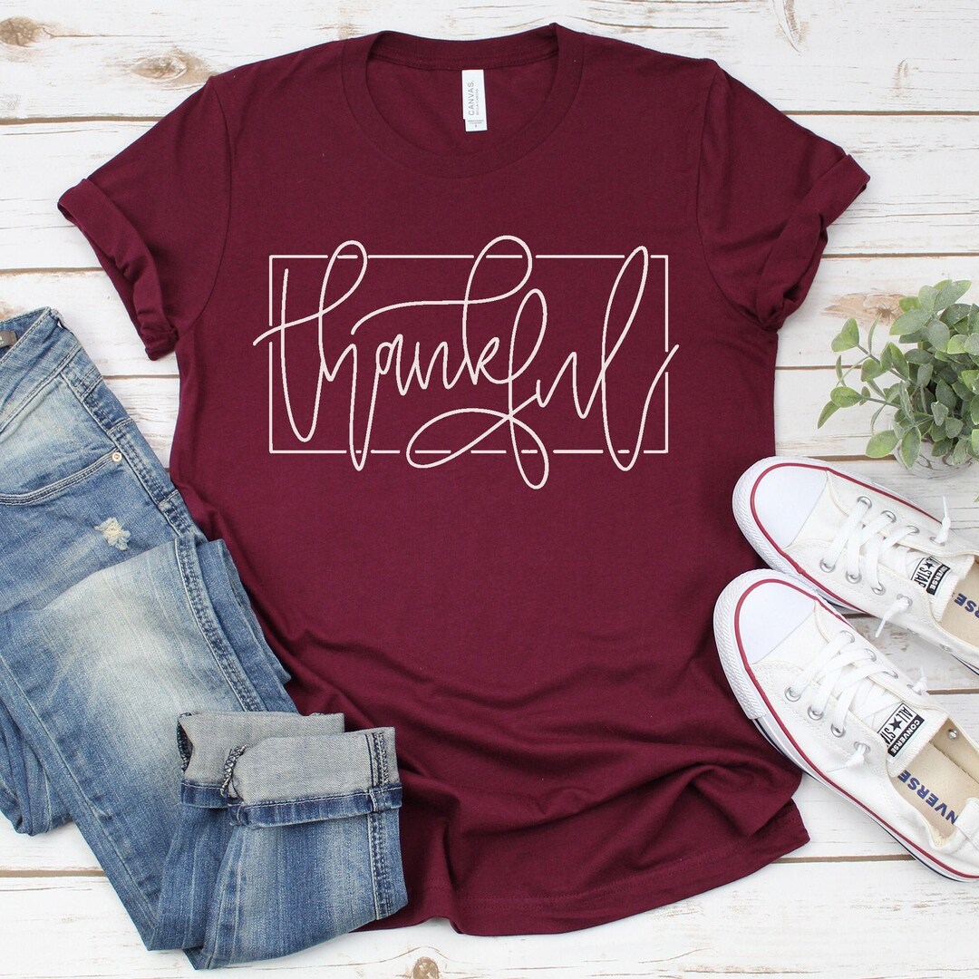 Thankful Thankful Shirt Thanksgiving Shirt Fall Shirt - Etsy