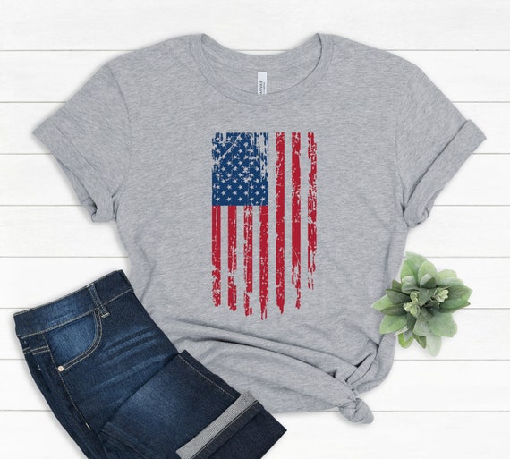 America Flag T-shirt 4th of July Flag Shirt Patriotic - Etsy