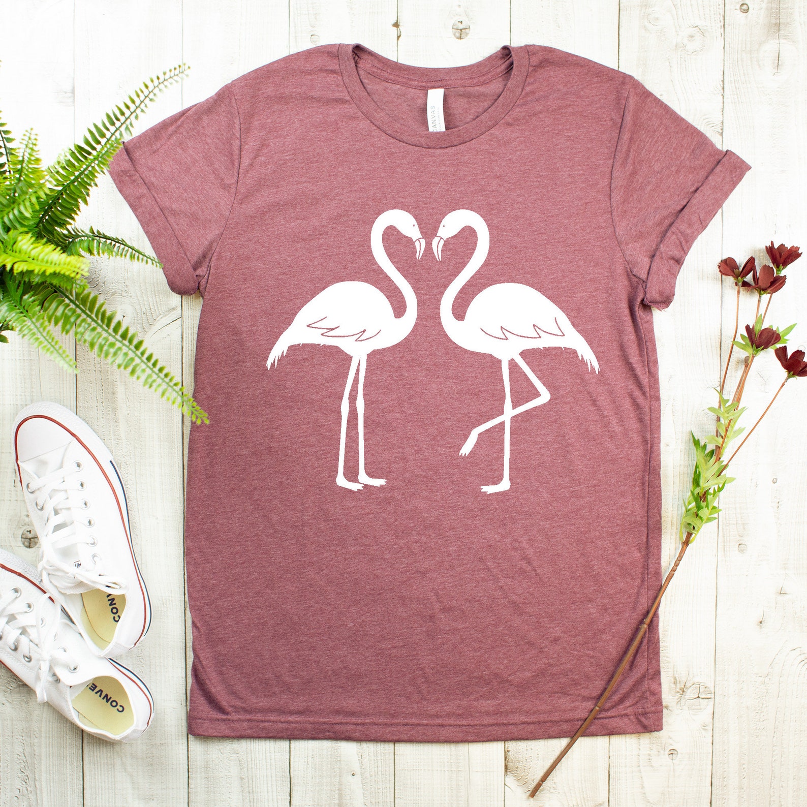Flamingo Heart Shirt Cute Flamingo Shirt Valentine's Day | Etsy