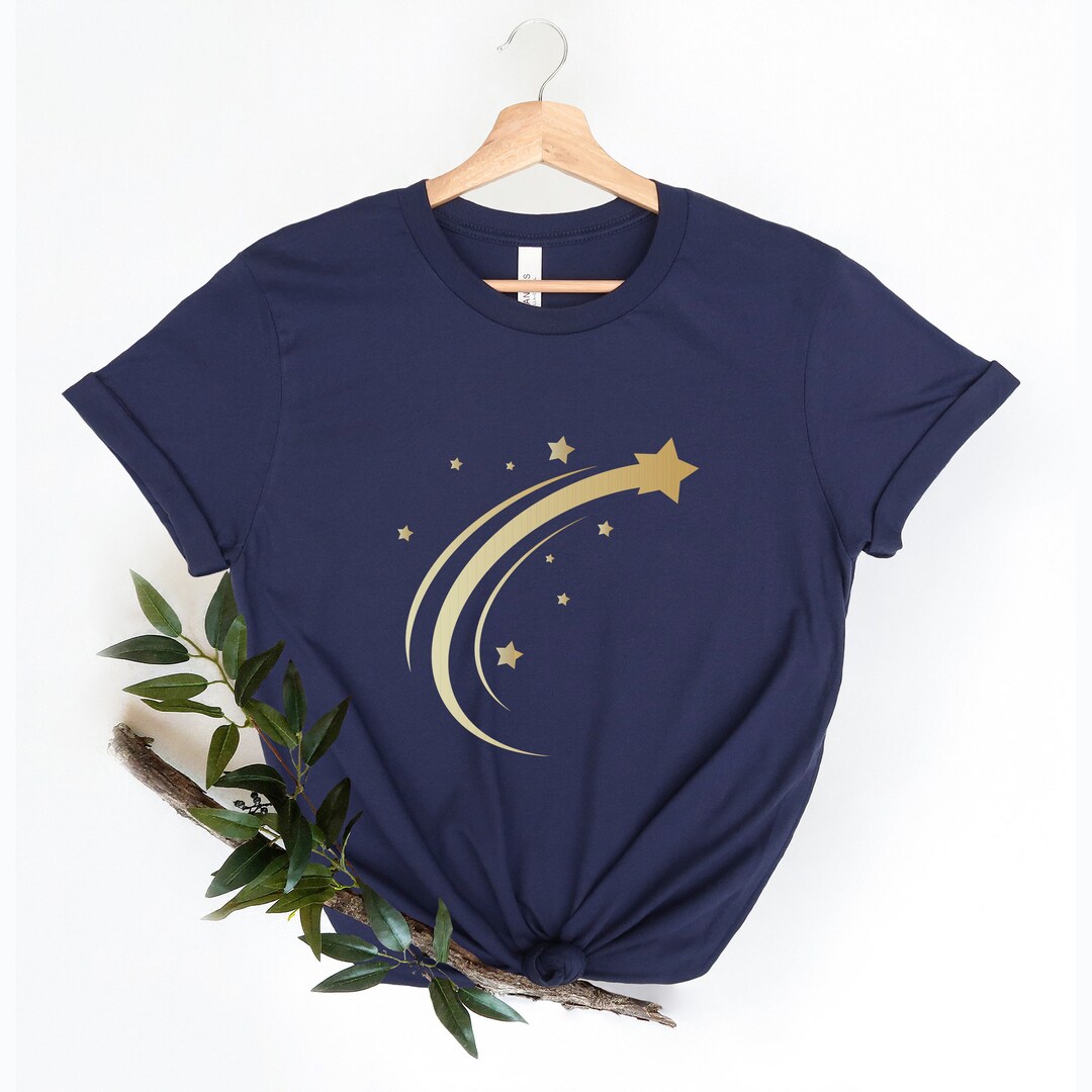 Shooting Star Shirt, Star Shirts, Celestial Shirt, Men's Star Shirt, Golden Stars Shirt, Funny