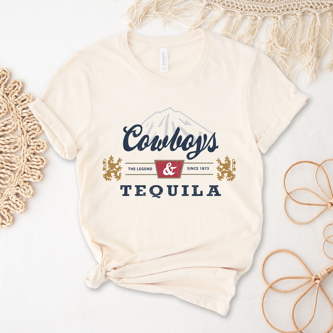 Comfort Colors® Cowboys and Tequila, Trendy Tshirt. Oversized Tshirt