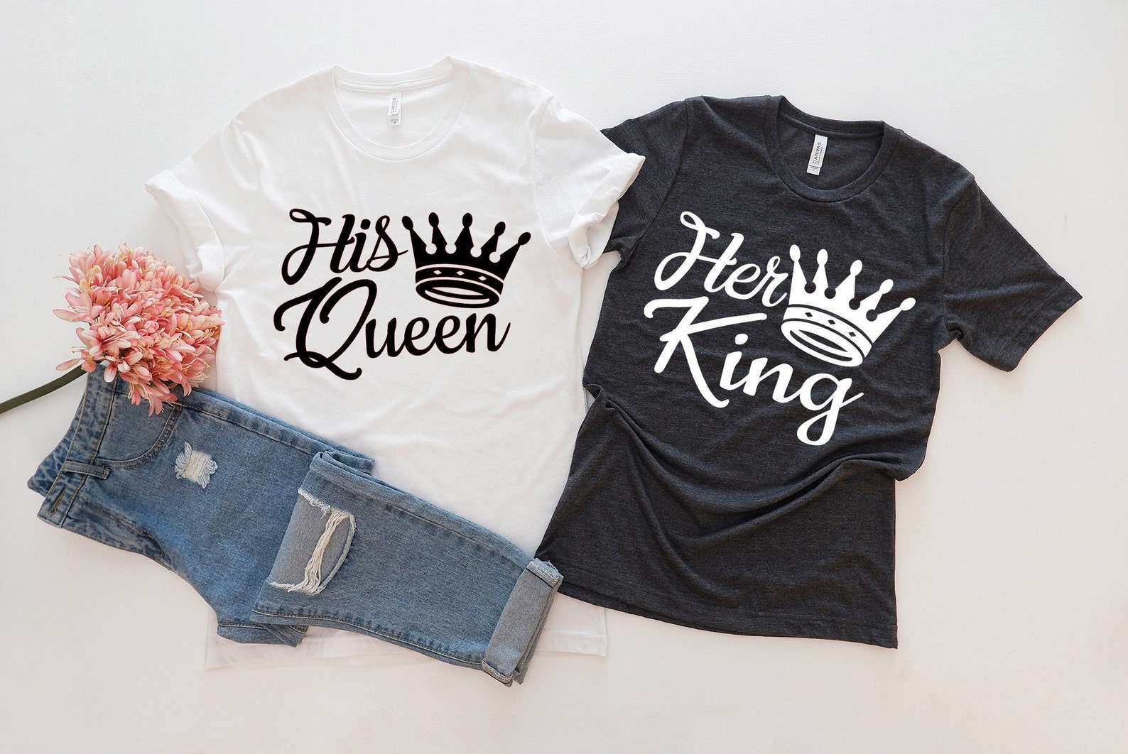 Her King His Queen Shirt Wedding Party Shirts Couples - Etsy