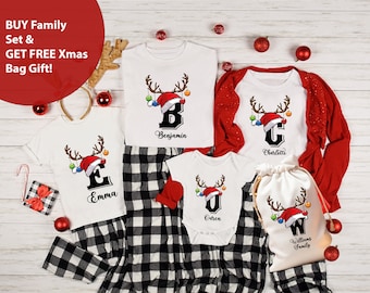 Monogrammed Family Christmas Shirt, Personalized Christmas Family T-Shirt, Custom Christmas Shirt With Name, Christmas Gift, Custom Gift