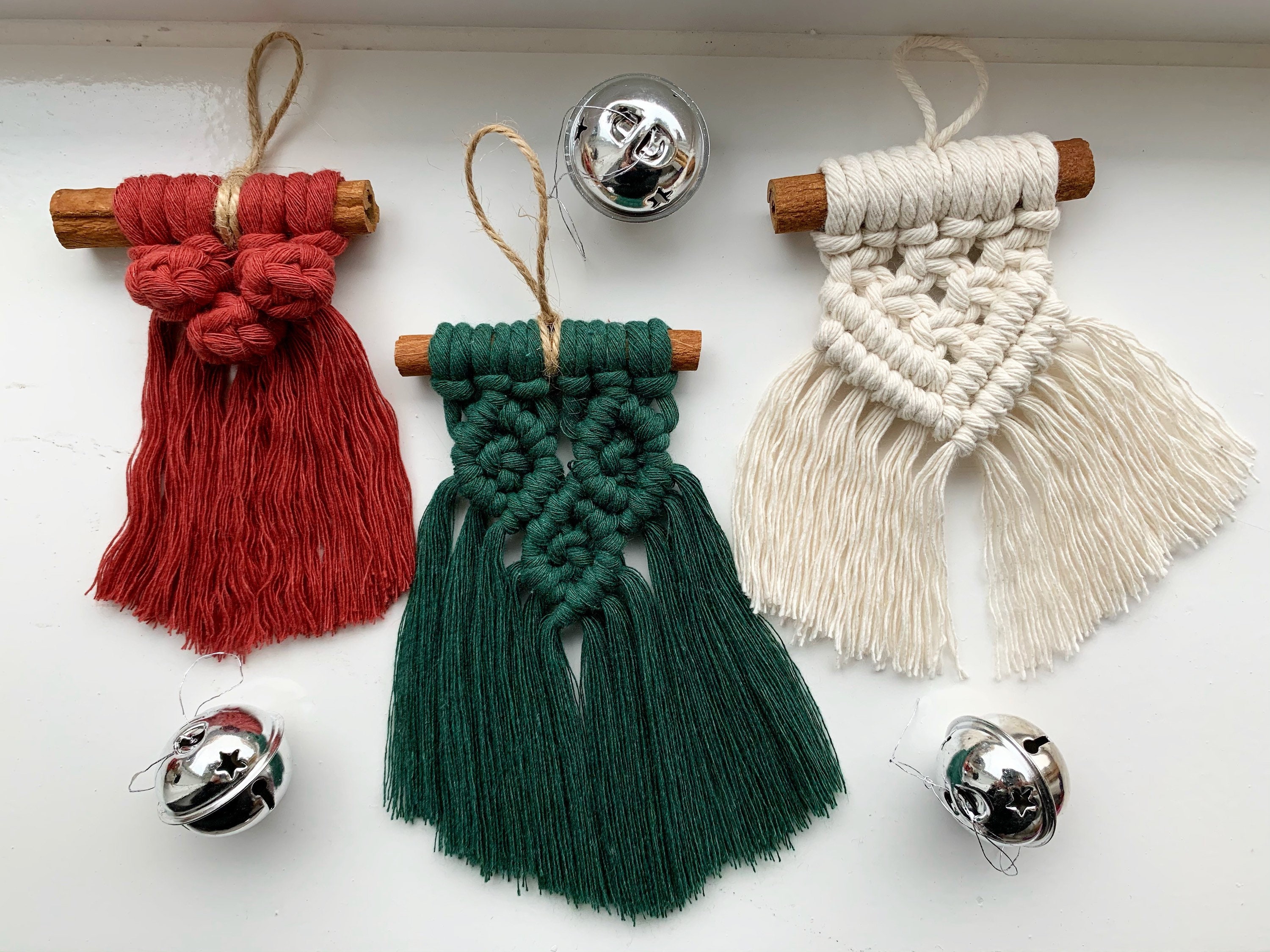 Macrame Christmas Decorations Handmade Xmas Ornaments | Etsy