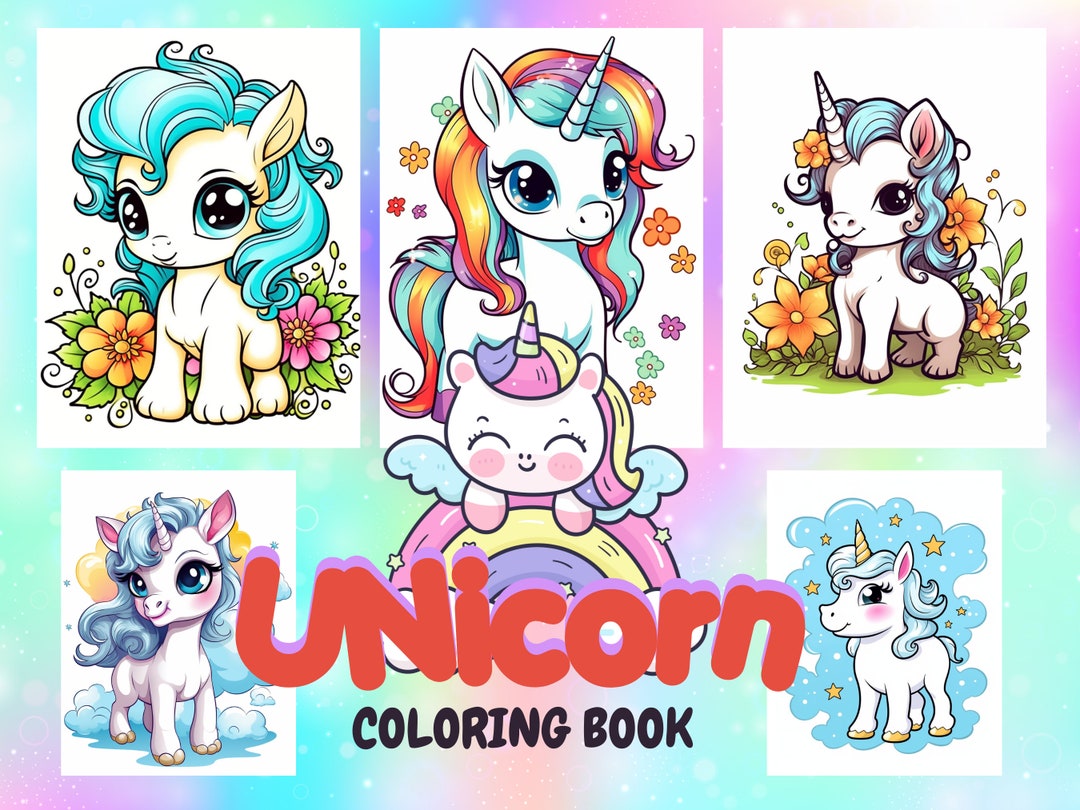 Cute Unicorn Coloring Pages for Kids, Unicorn Colouring Books, Coloring
