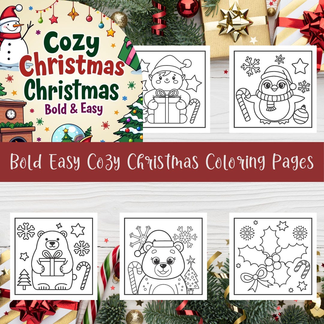 Christmas Coloring Pages - Bold Holiday Designs, Cozy Printable Sheets ...