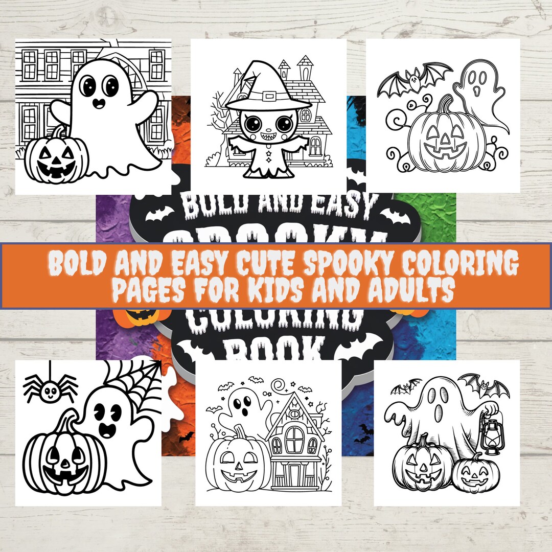 Bold Coloring Pages for Halloween | Cute Spooky Designs & Easy ...