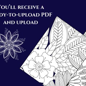 50 Flowers Coloring Pages Files ready for print Adult coloring book Floral coloring book Coloring book for relaxation PDF image 2