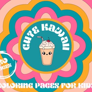 Coloring Book, 120 Cute Kawaii Coloring Pages for Kids, Coloring Pages, Coloring Page, Digital Download, Printable Sheets