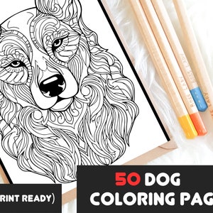 Dog Mandala Coloring Pages for Adults | Printable Intricate Designs for Stress Relief & Relaxation | Adult Animal Coloring Therapy