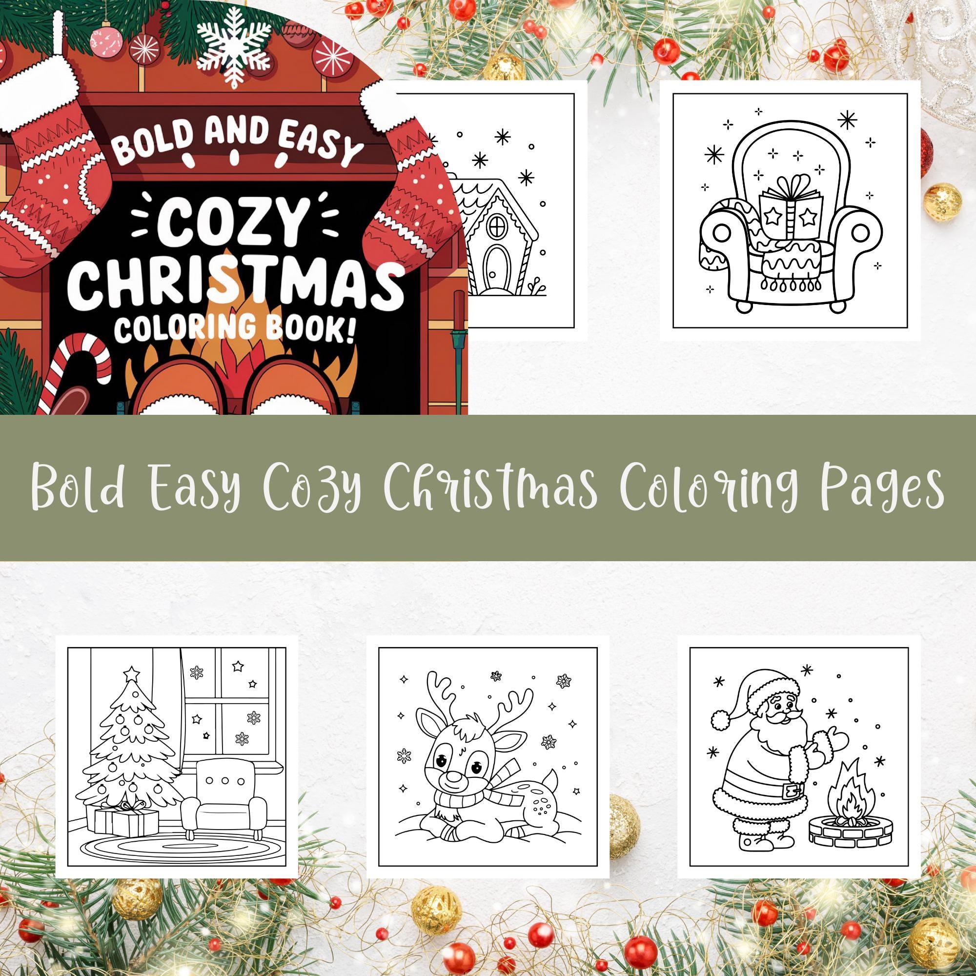 Christmas Coloring Pages: Bold Festive Designs for Kids & Adults ...