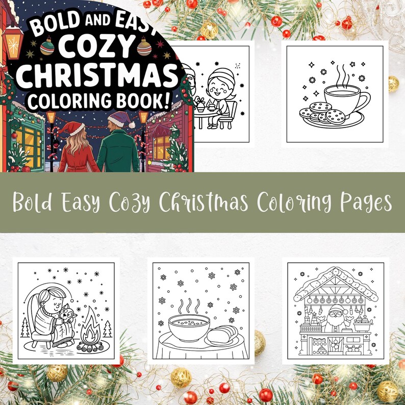 Christmas Coloring Pages: Bold Festive Designs for Kids & Adults ...