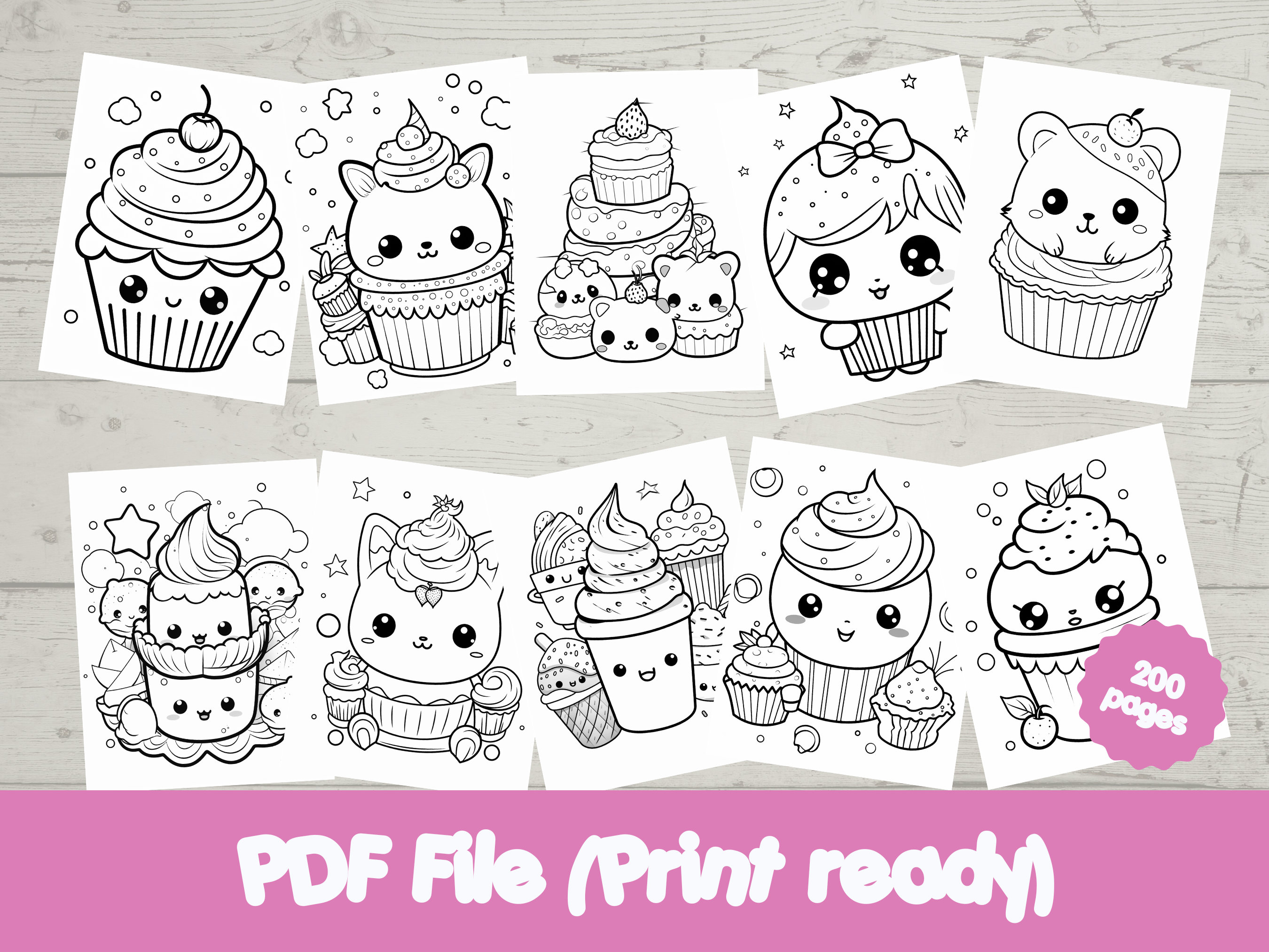 200 Cute Kawaii Coloring Pages for Kids, Printable Kawaii Coloring Pages, Kawaii Coloring Book ...