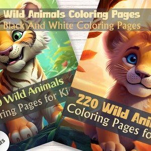 Wild Animals Coloring Pages: Jungle Safari, Zoo Fun (Instant Download)