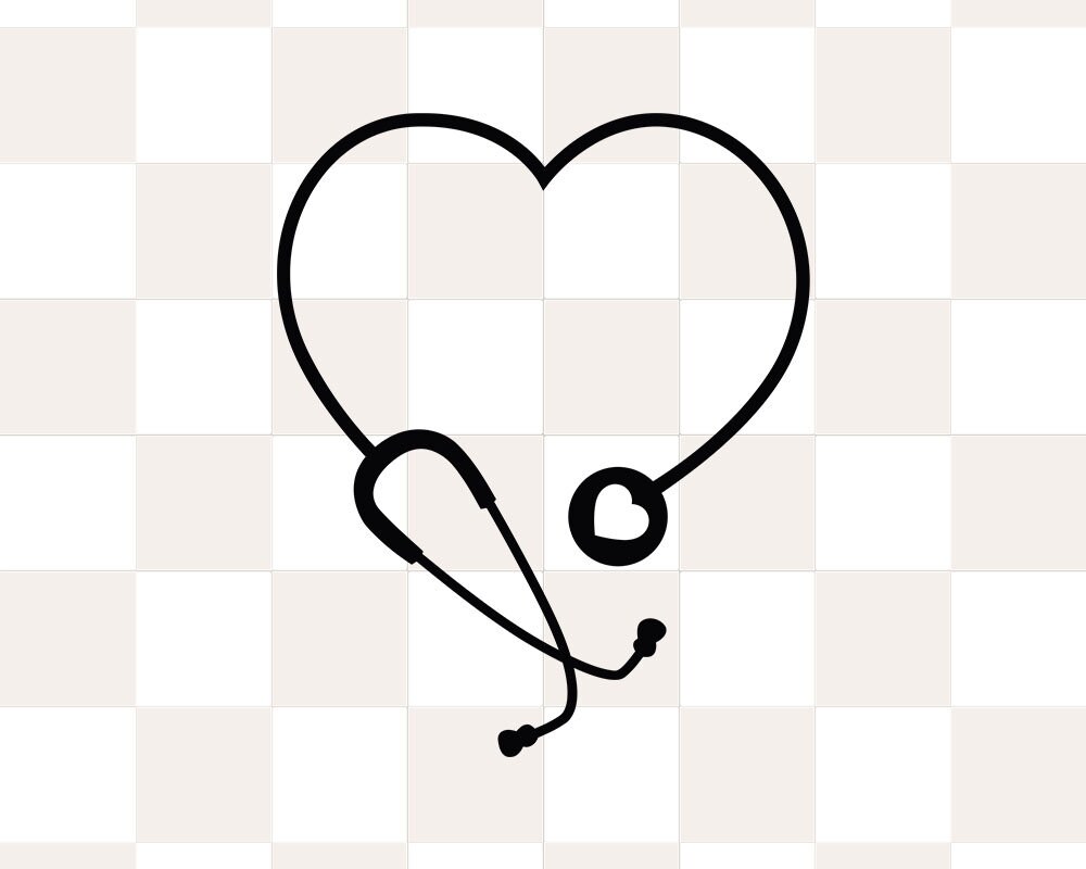 Stethoscope SVG, Nurse SVG, Heart Stethoscope SVG, Digital Download f…