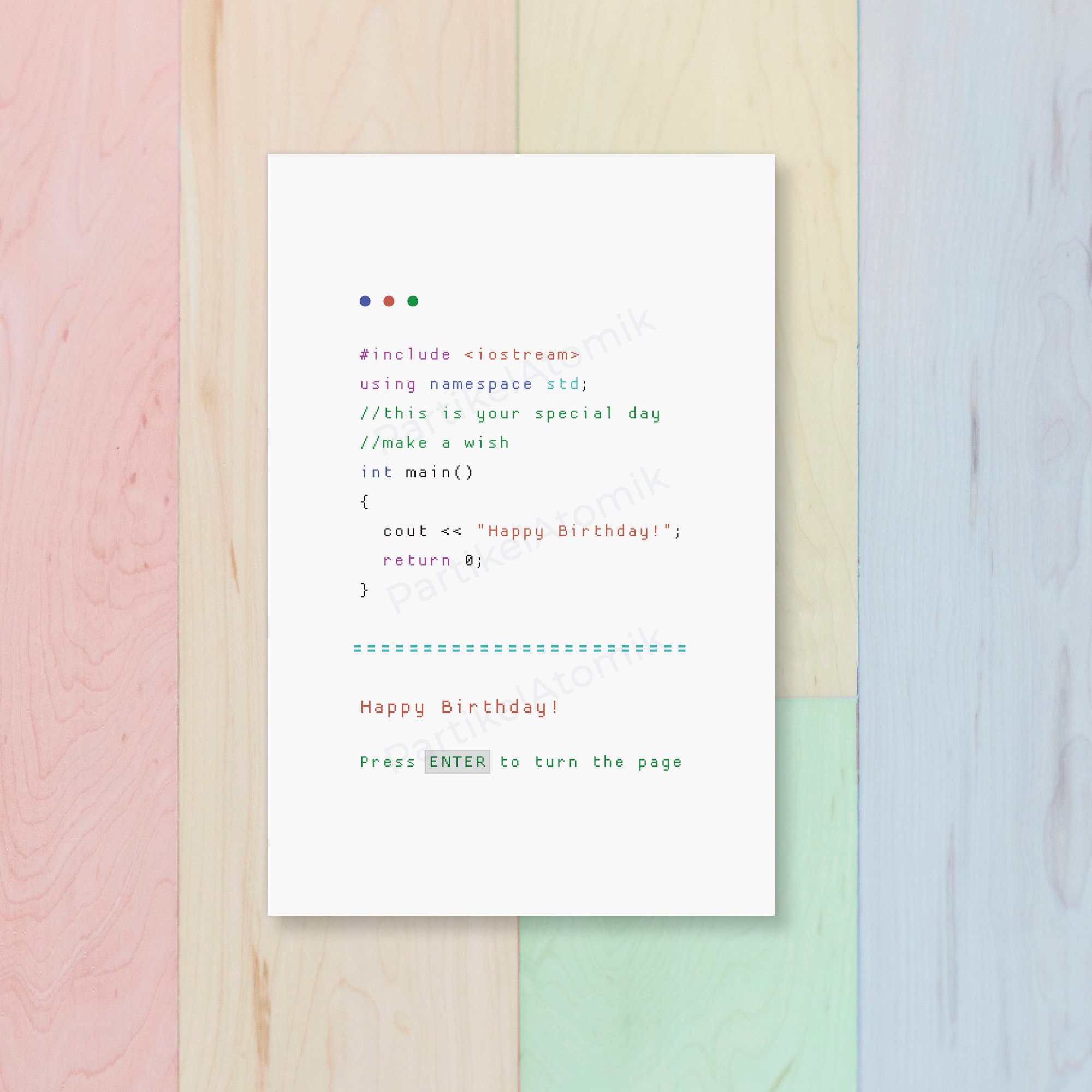 Printable birthday cards coding c programming developer | Etsy