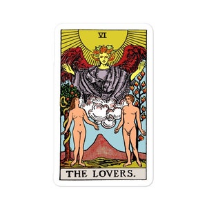 Autocolante de carta de Tarô dos Amantes