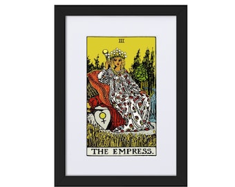 Póster enmarcado de la carta del Tarot de la Emperatriz