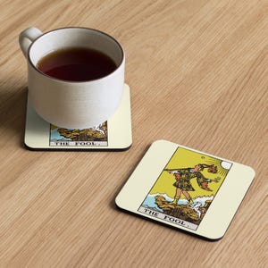 Posavasos con tapa de corcho de la carta del Tarot El Loco