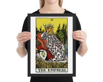 Póster fotográfico enmarcado de la carta del Tarot de la Emperatriz