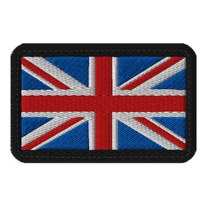Parche de la bandera británica, parche de velcro Union Jack, insignia táctica bordada de la bandera del Reino Unido, parche de velcro para mochila, chaleco o chaqueta.