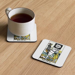 Posavasos con tapa de corcho de la carta del Tarot de la Muerte