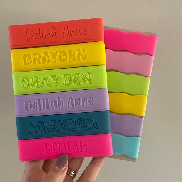 Personalized Silicone Bottle Band: Laser Engraved water bottle label / Tumbler label / bottle label / name label