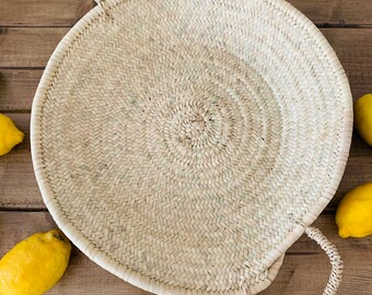 Boho Baskets | Handmade Moroccan Basket | Raffia Fruit Basket | French Basket Size: 44 cm x 8 cm | Size XL