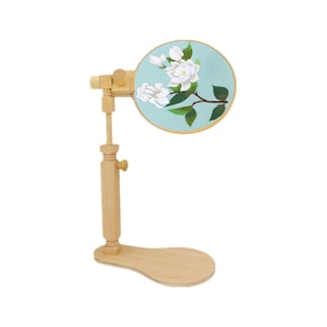 Adjustable Embroidery Hoop Stand, Cross Stitch Stand Embroidery Hoop Stand Holder Wood Easy Operation