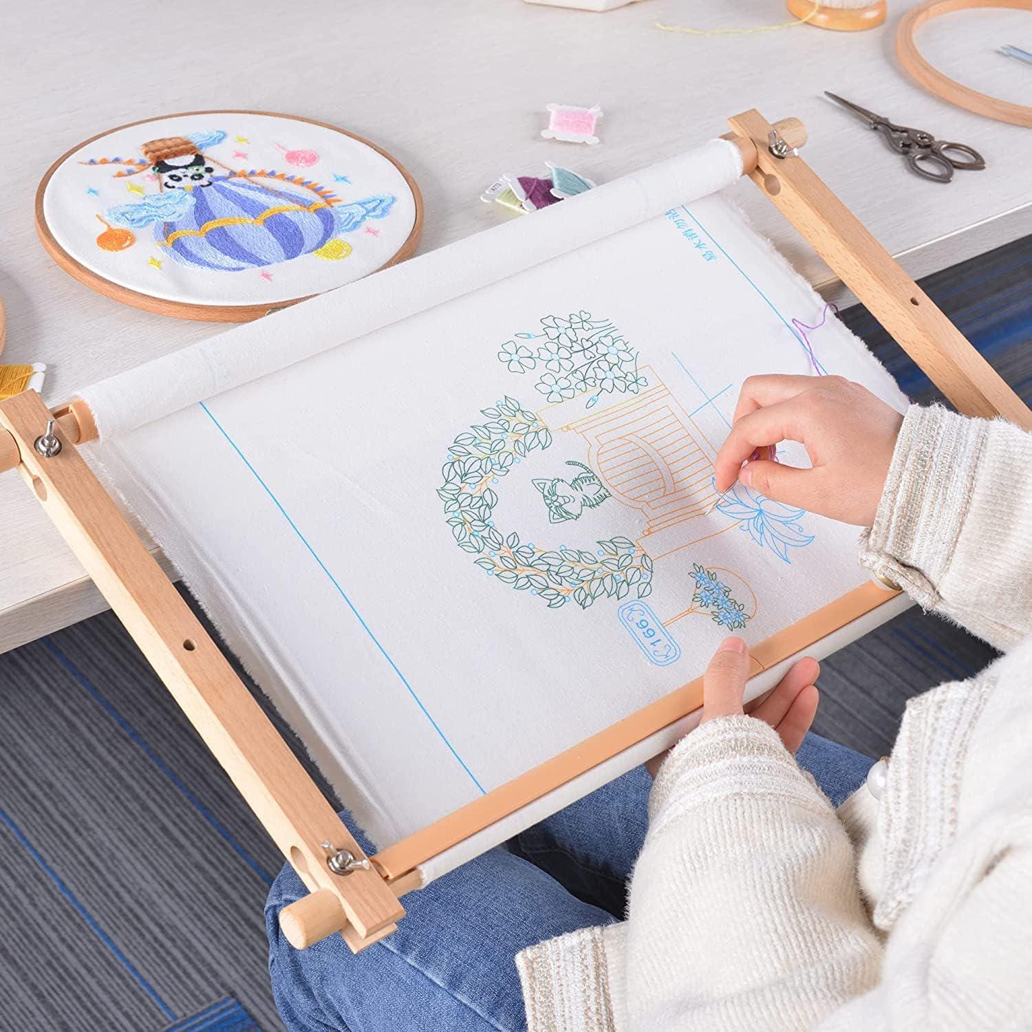 Embroidery Tapestry Scroll Frame, Detachable Cross Stitch Quilting ...