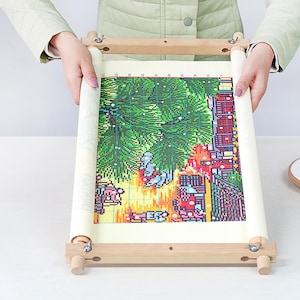 Embroidery Tapestry Scroll Frame, Detachable Cross Stitch Quilting Frame Fabric Holder for Needlepoint and Sewing Projects