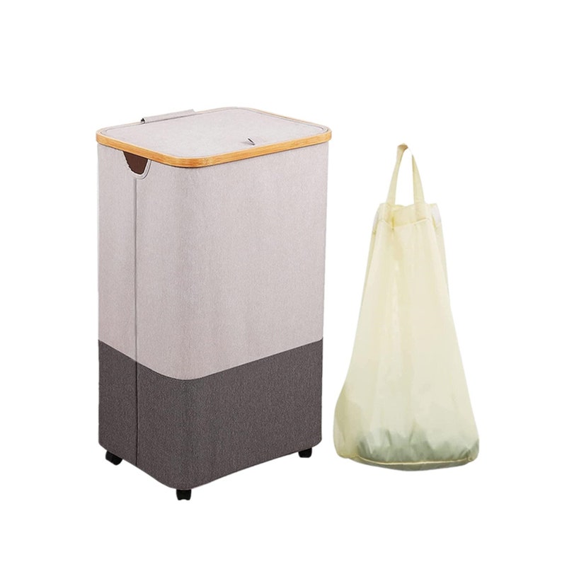 Large Laundry Hamper With Wheels Guofa 105L Bamboo Laundry Etsy